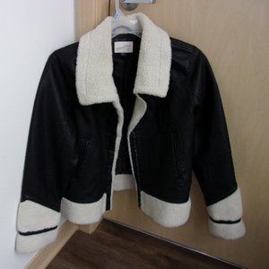 Black w/white trim Bomber Jacket